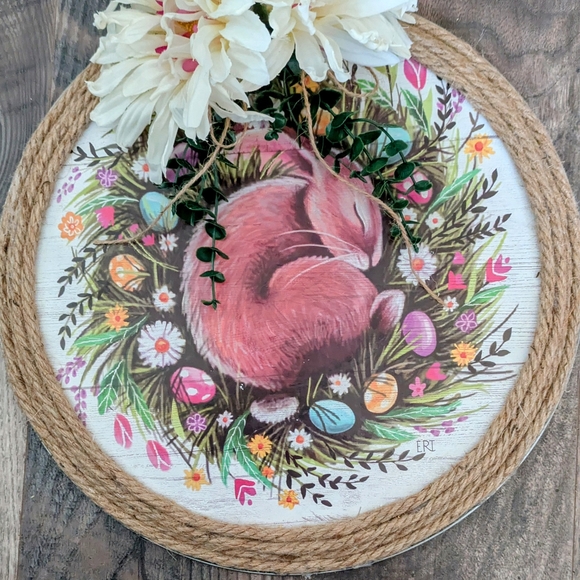 Floral Bunny Rope Wall Art - Picture 3 of 8
